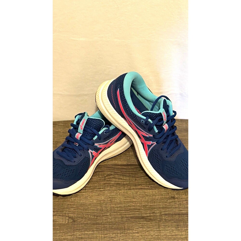 ASICS GEL-Contend 7 Women’s Mesh Low Top Lace-Up Sneakers Navy/Pink 1012B228
